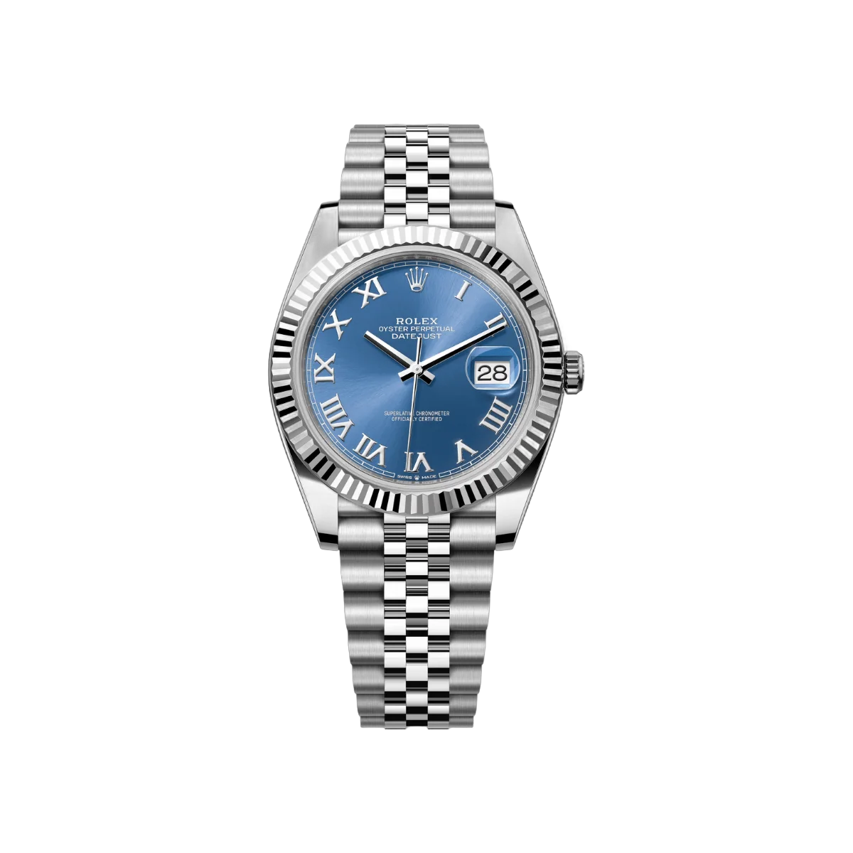 Rolex Datejust 126334-0026 Oystersteel White Gold 41mm Blue Roman Dial Men's Watch