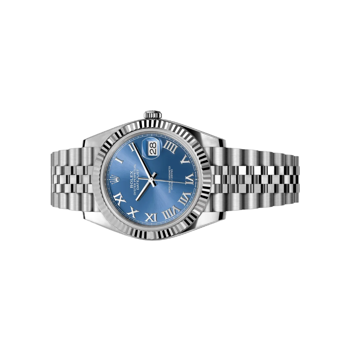 Rolex Datejust 126334-0026 Oystersteel White Gold 41mm Blue Roman Dial Men's Watch
