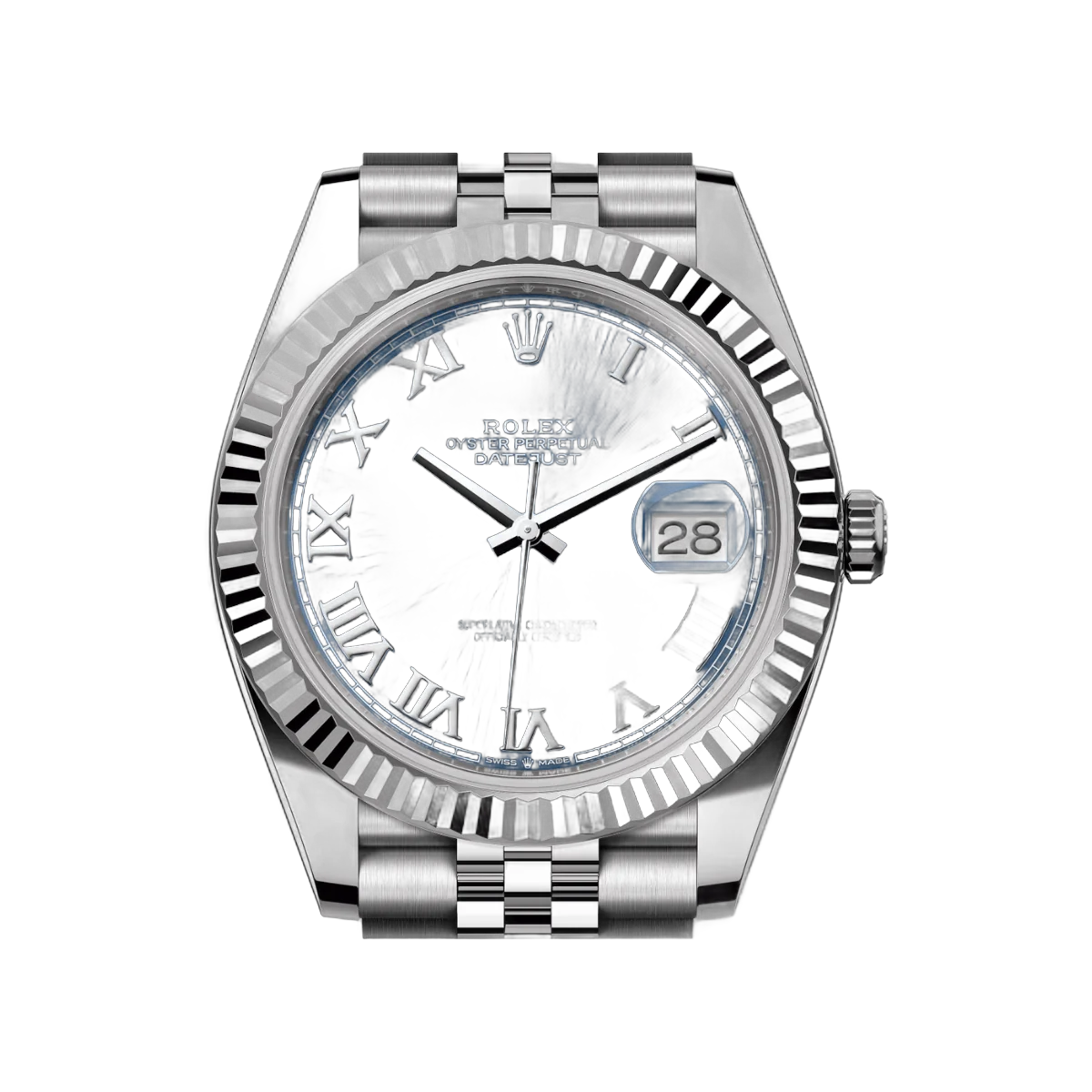 Rolex Datejust 126334-0026 Oystersteel White Gold 41mm Blue Roman Dial Men's Watch