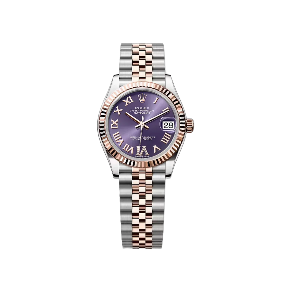Rolex Datejust 278271-0020 Oystersteel-Everose Gold Aubergine Zifferblatt 31mm Damenuhr