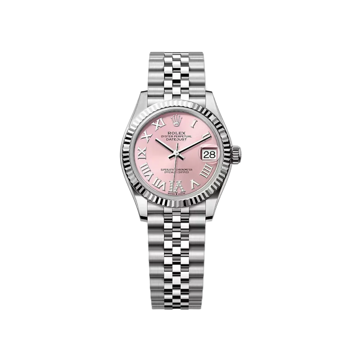 Rolex Datejust 278274-0024 Oystersteel-Weißgold Rosa Zifferblatt 31mm Damenuhr