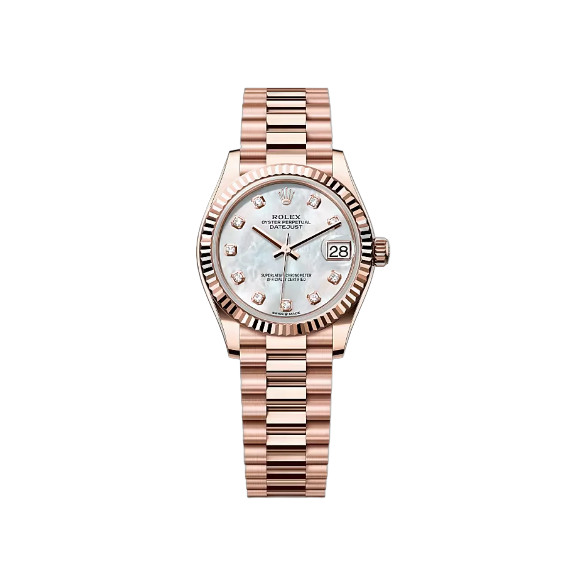劳力士 Datejust 278275-0009 永恒玫瑰金白色 MOP 表盘 31 毫米女士手表