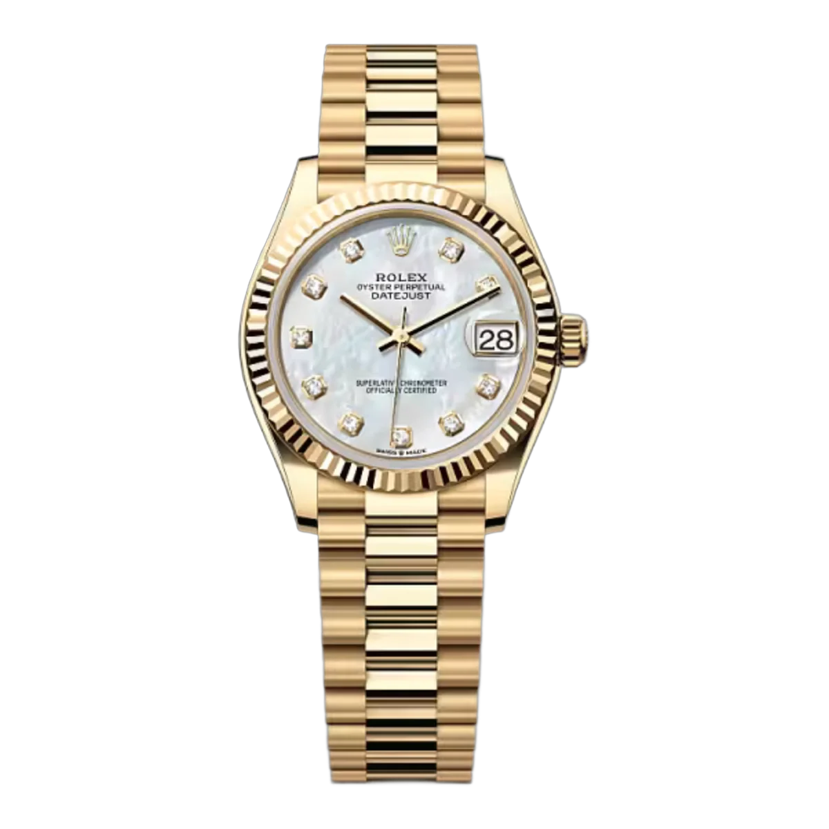 Rolex Datejust 278278-0010 Yellow Gold White MOP Dial 31mm Women’s Watch