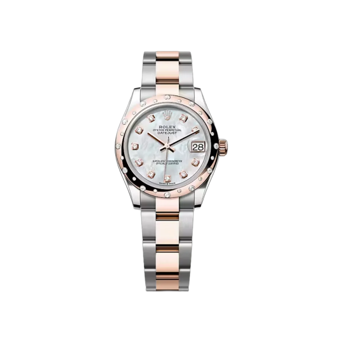 Rolex Datejust 278341RBR-0025 Oystersteel-Everose Gold Perlmuttzifferblatt 31mm Damenuhr