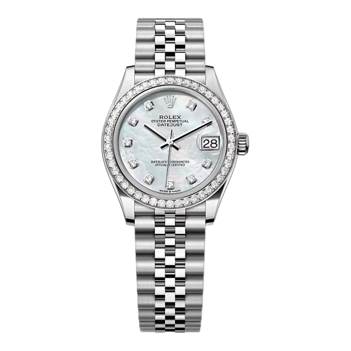 Rolex Datejust 278384RBR-0008 Oystersteel And White Gold MOP Dial 31mm Women’s Watch