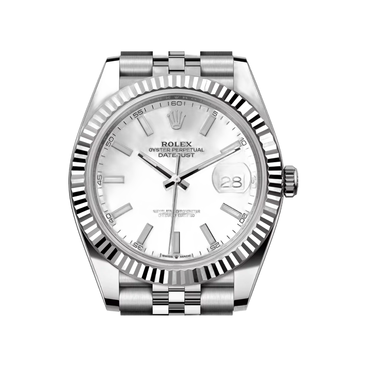 Rolex Datejust 41 Oyster Perpetual 126334-0010 White Gold 41mm White Index Dial Men's Watch