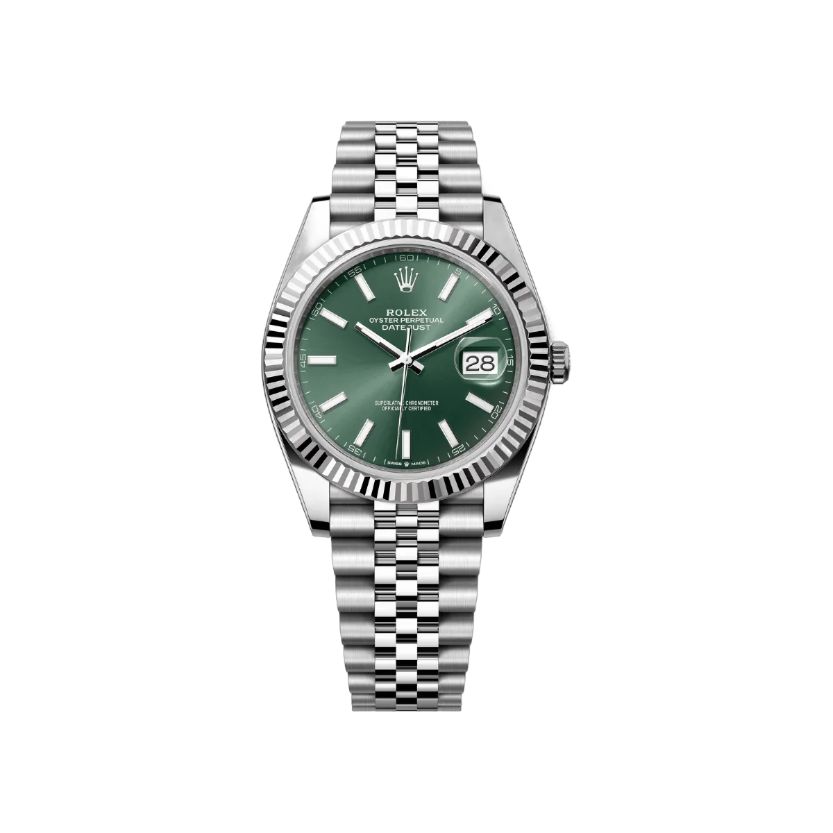 劳力士 Datejust 41 蚝式恒动 126334-0028 白金 41 毫米薄荷绿表盘男式手表