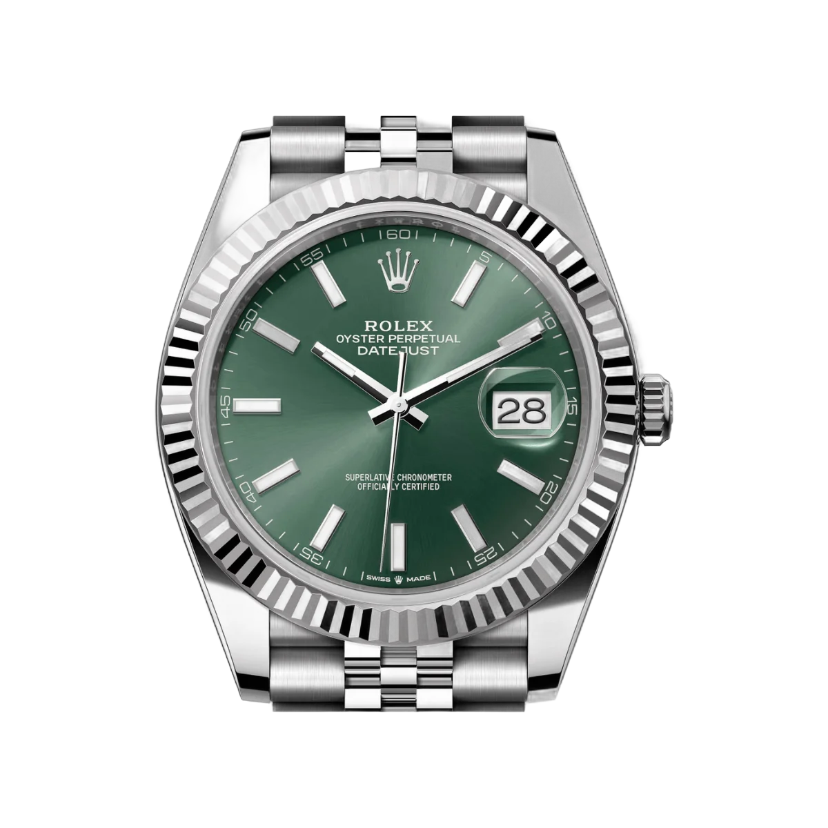 劳力士 Datejust 41 蚝式恒动 126334-0028 白金 41 毫米薄荷绿表盘男式手表
