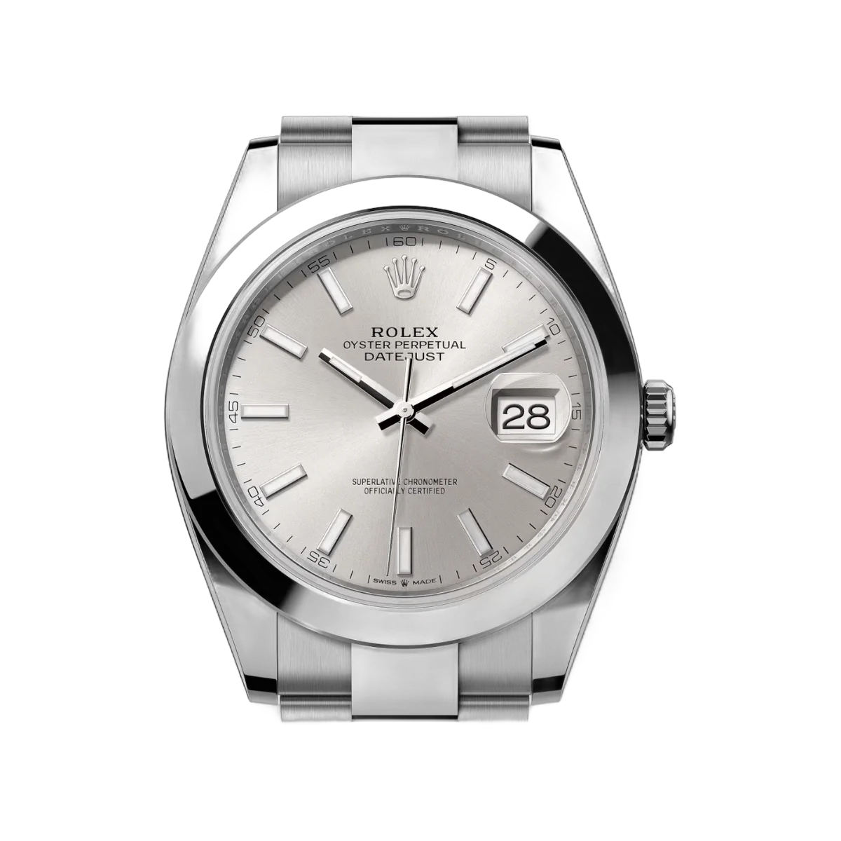 Rolex Datejust m126300-0003 Oyster Perpetual Edelstahl 41mm Silbernes Zifferblatt Herrenuhr