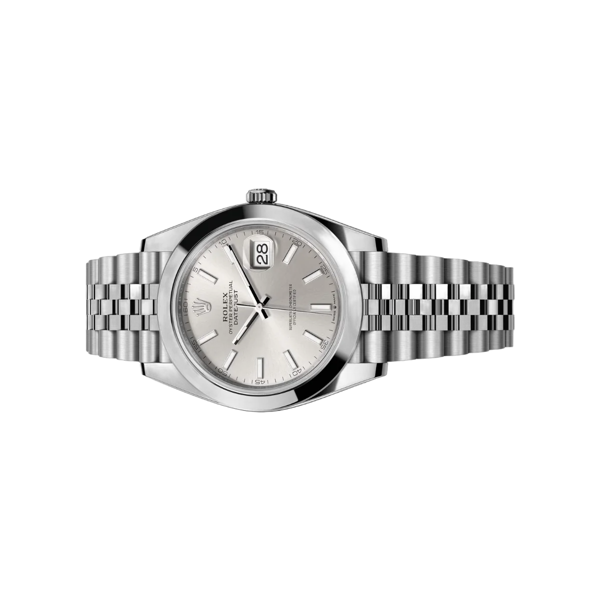 Rolex Datejust m126300-0004 Oyster Perpetual 41 mm Silbernes Zifferblatt Herrenuhr