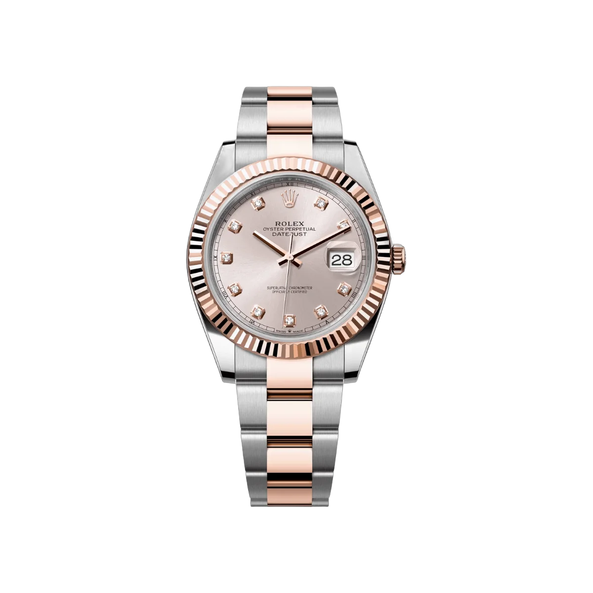 劳力士 Datejust m126331-0007 蚝式恒动 18K 永恒玫瑰金 41 毫米 Sundust 表盘钻石标记男士手表