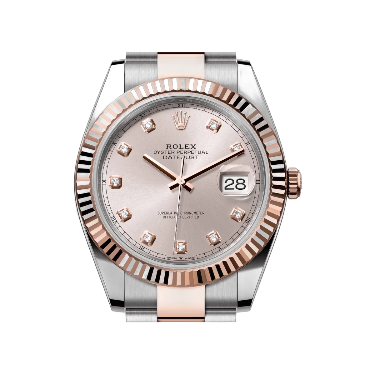 劳力士 Datejust m126331-0007 蚝式恒动 18K 永恒玫瑰金 41 毫米 Sundust 表盘钻石标记男士手表