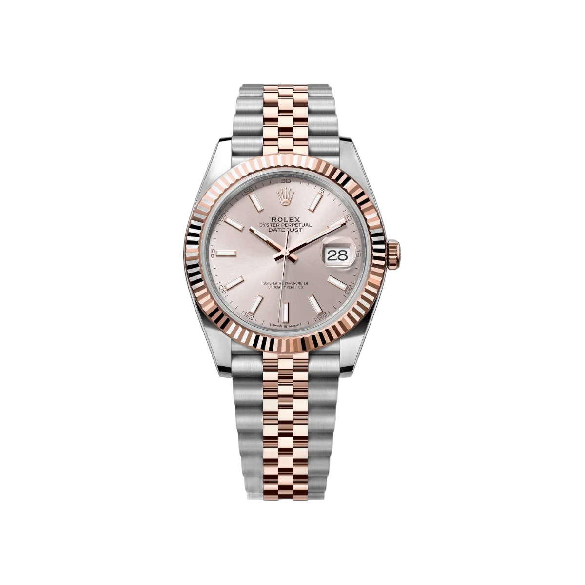 Rolex Datejust m126331-0010 Oyster Perpetual 18K Everose-Gold 41mm Sundust-Zifferblatt Herrenuhr