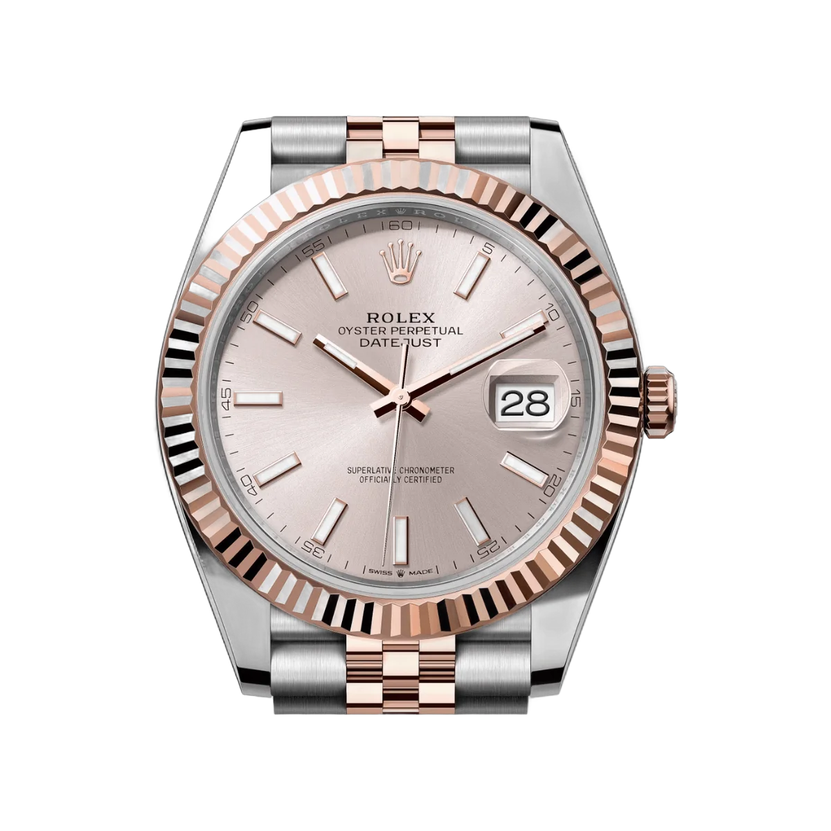 Rolex Datejust m126331-0010 Oyster Perpetual 18K Everose-Gold 41mm Sundust-Zifferblatt Herrenuhr