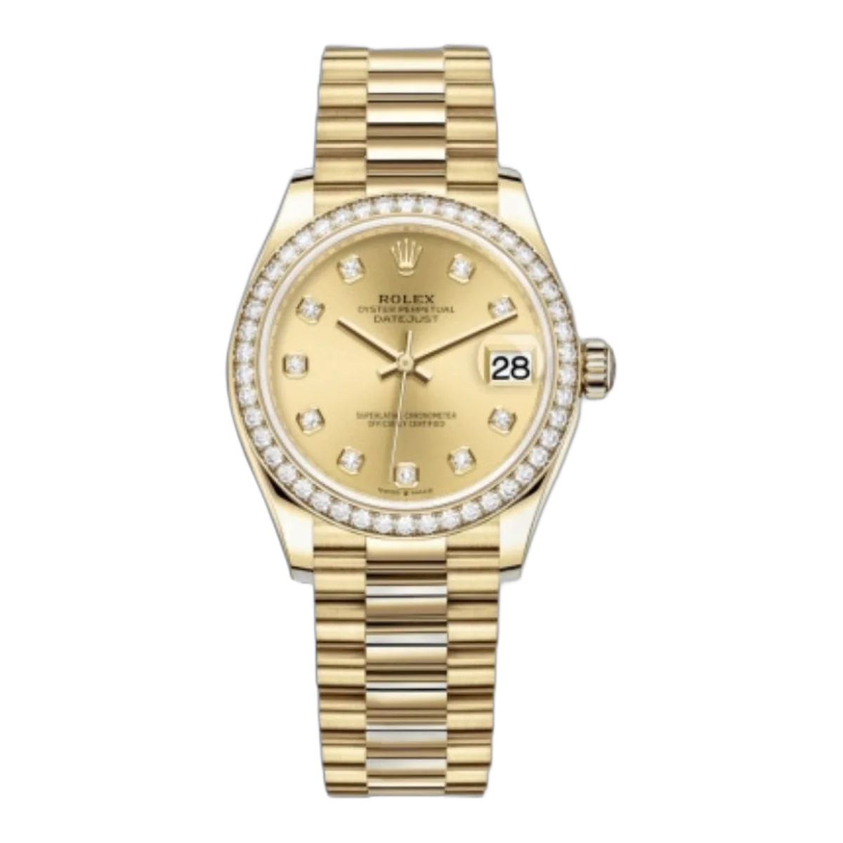 Rolex Datejust M278288Rbr-0005 31 Mm Gelbgold und Diamanten