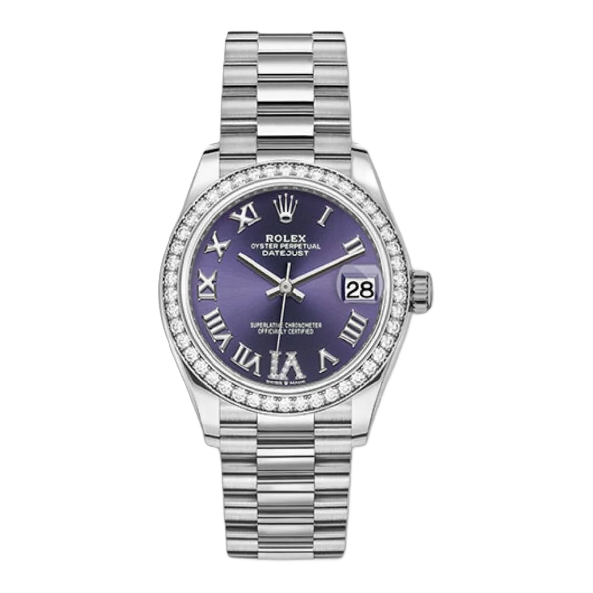 Rolex Datejust M278289Rbr-0019 Oyster, 31 mm, Weißgold und Diamanten