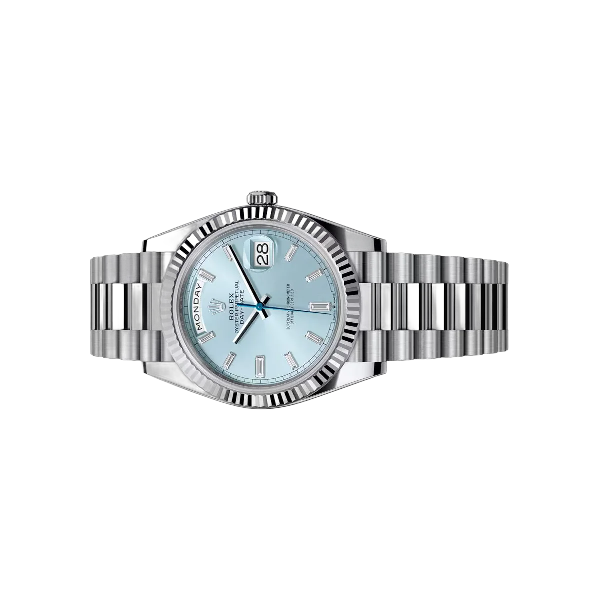Rolex Day-Date 228236-0006 Platin 40 mm Eisblau Diamantzifferblatt Herrenuhr