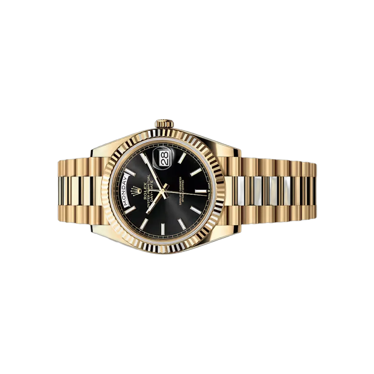 Rolex Day-Date 228238-0067 Gelbgold 40mm Schwarzes Index-Zifferblatt Herrenuhr