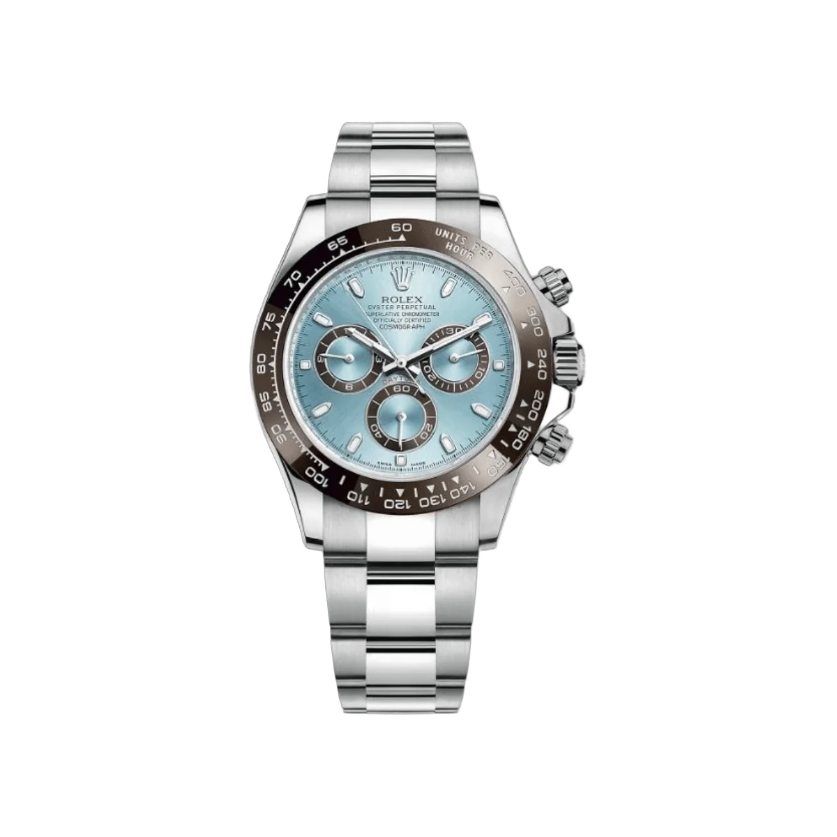 Rolex Daytona 116506 Ibio Ice Blue Brown Ceramic 40Mm Platinum Oyster Bracelet