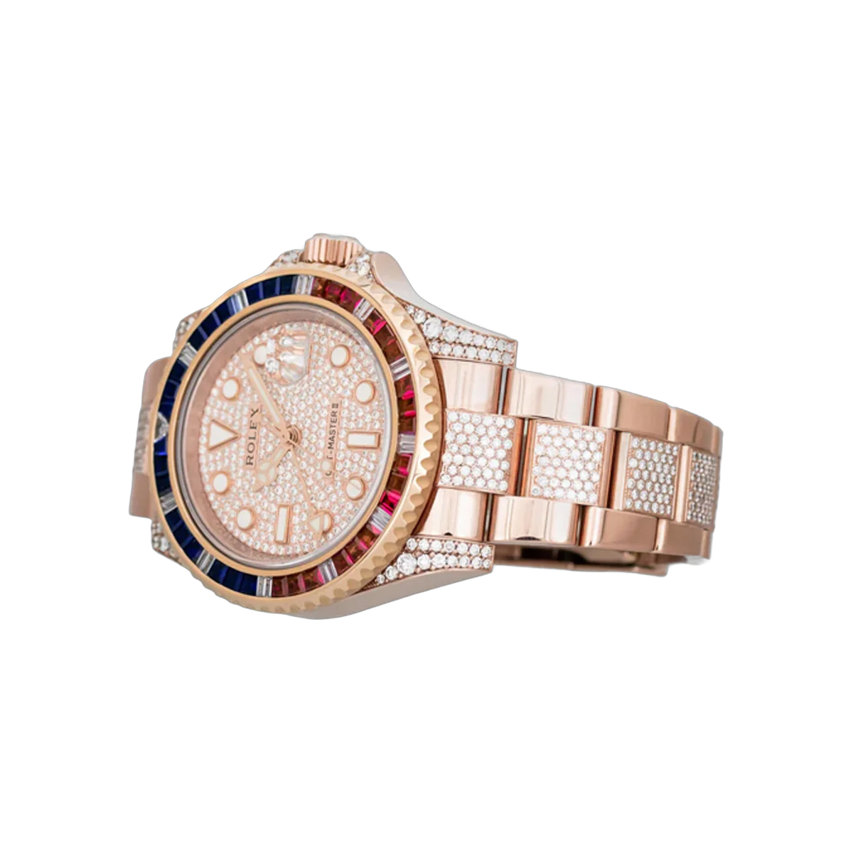 Rolex GMT Master II 126755SARU Roségold 40mm Herrenuhr mit Diamant-Zifferblatt