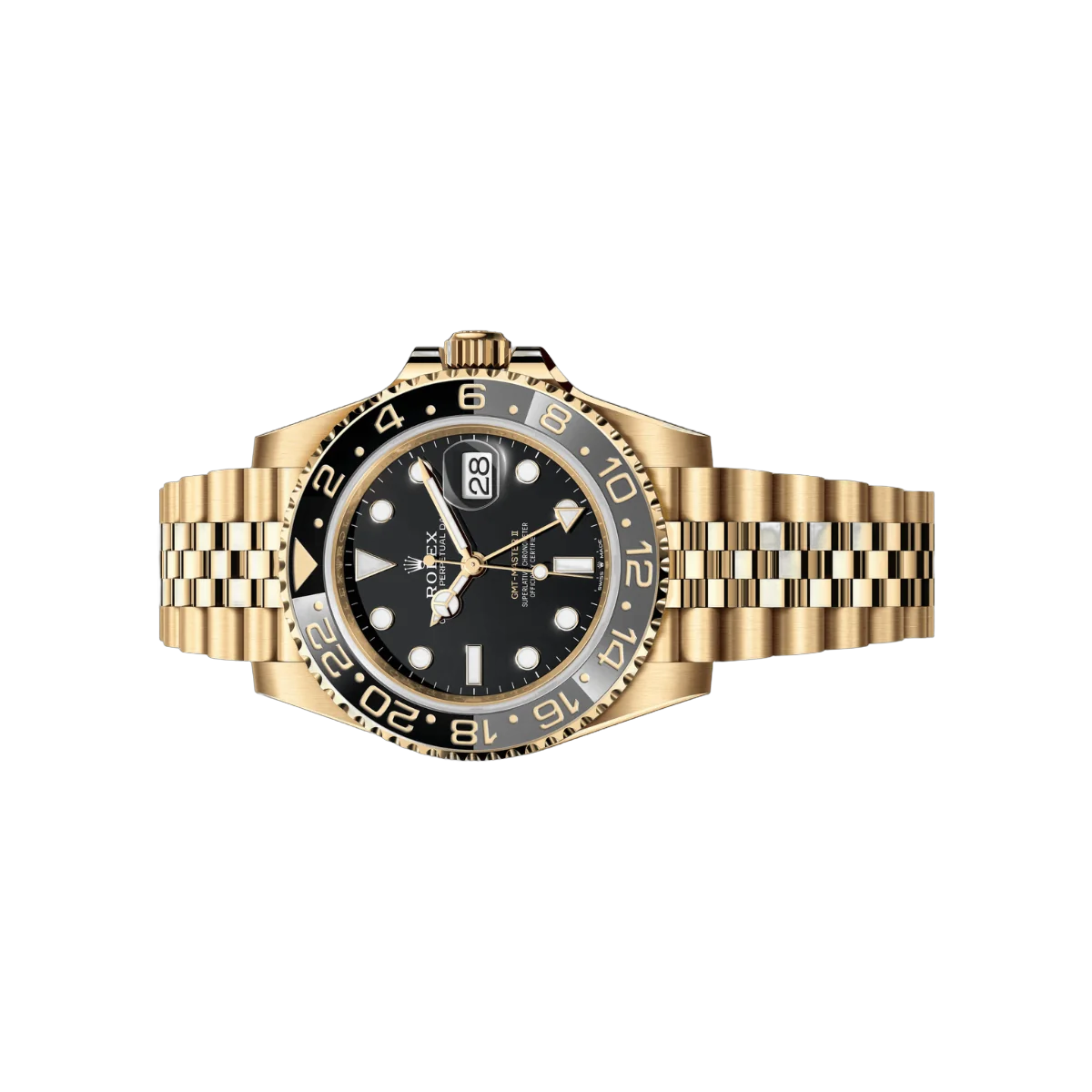 Rolex GMT Master II Oyester Perpetual 126718GRNR-0001 18ct Yellow Gold Black Dial