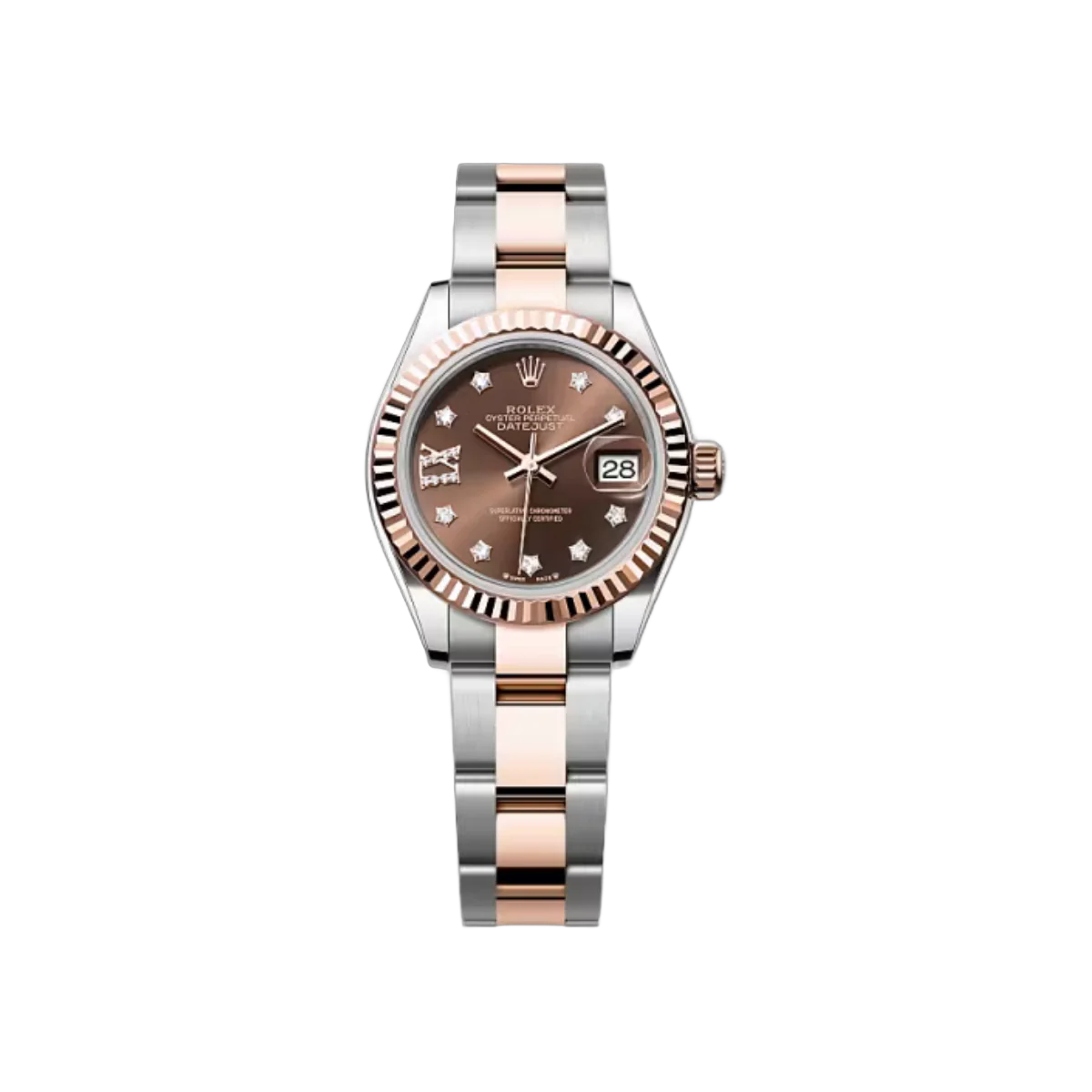 Rolex Lady-Datejust 279171-0004 Oystersteel-Everose Gold Schokoladenfarbenes Zifferblatt 28mm Damenuhr