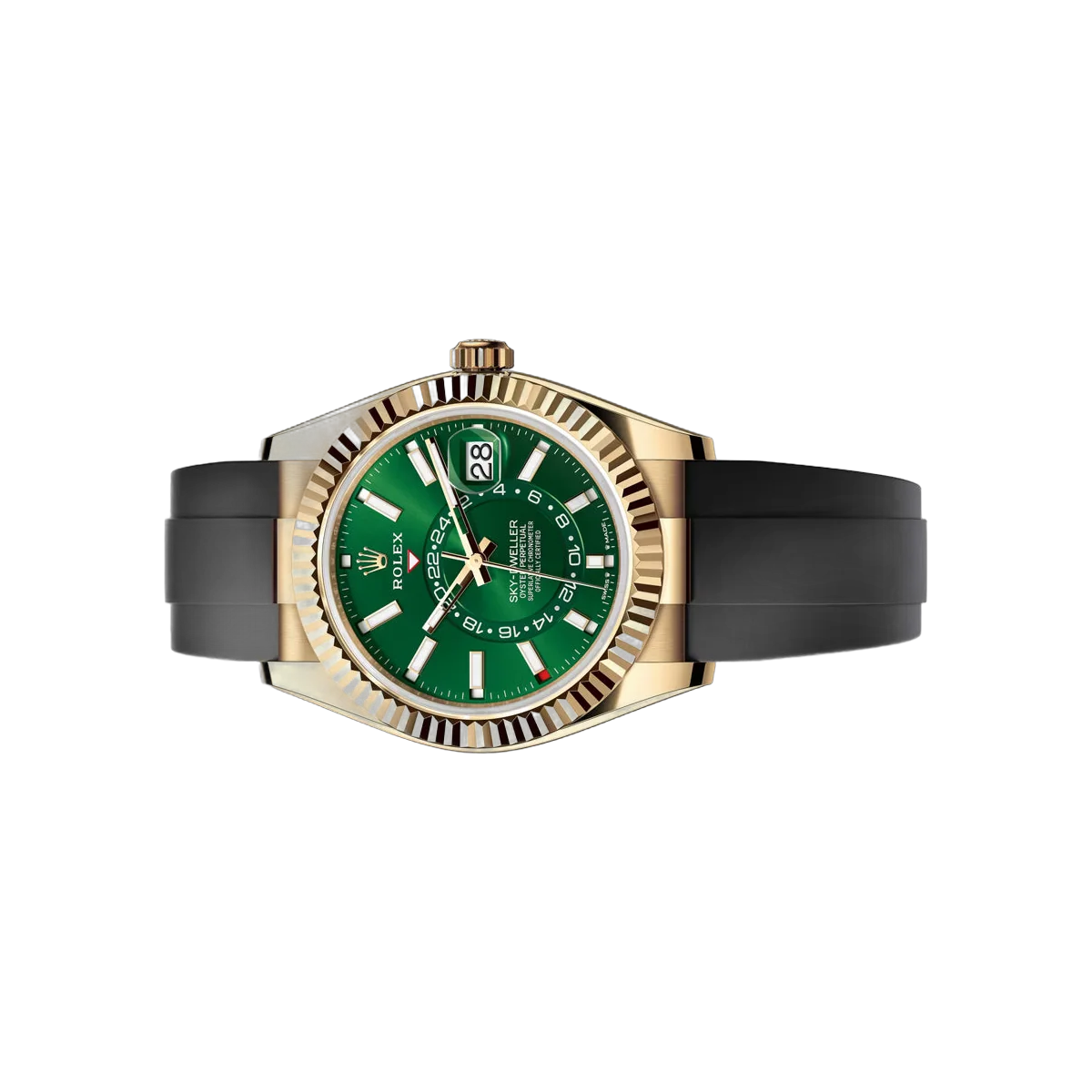 Rolex Sky-Dweller 336238-0004 Yellow Gold 42mm Green Dial Men's Watch
