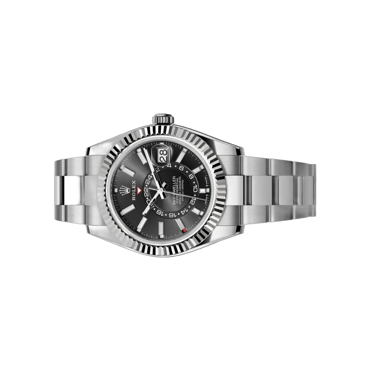 Rolex Sky Dweller 336934-0007 Herrenuhr aus Weißgold mit hellem schwarzen Zifferblatt 42mm