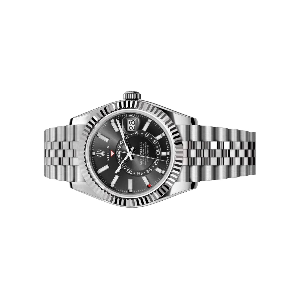 Rolex Sky Dweller 336934-0008 Herrenuhr, Weißgold, hellschwarzes Zifferblatt, 42 mm