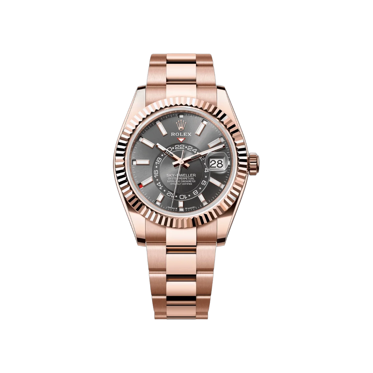 Rolex Sky Dweller 336935-0004 Everose Gold Slate Dial 42mm Men’s Watch