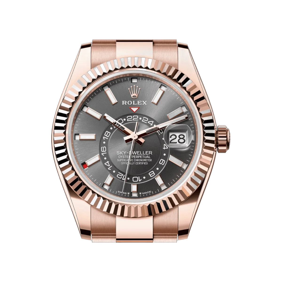 Rolex Sky Dweller 336935-0004 Everose Gold Slate Dial 42mm Men’s Watch