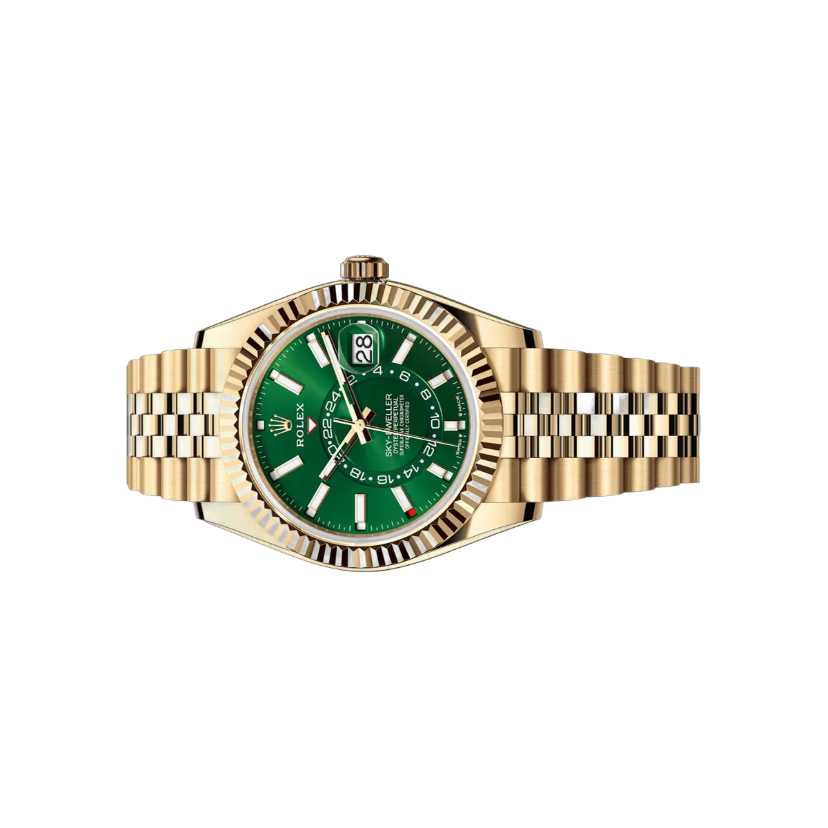 Rolex Sky-Dweller 336938-0008 Yellow Gold 42mm Green Dial Men’s Watch