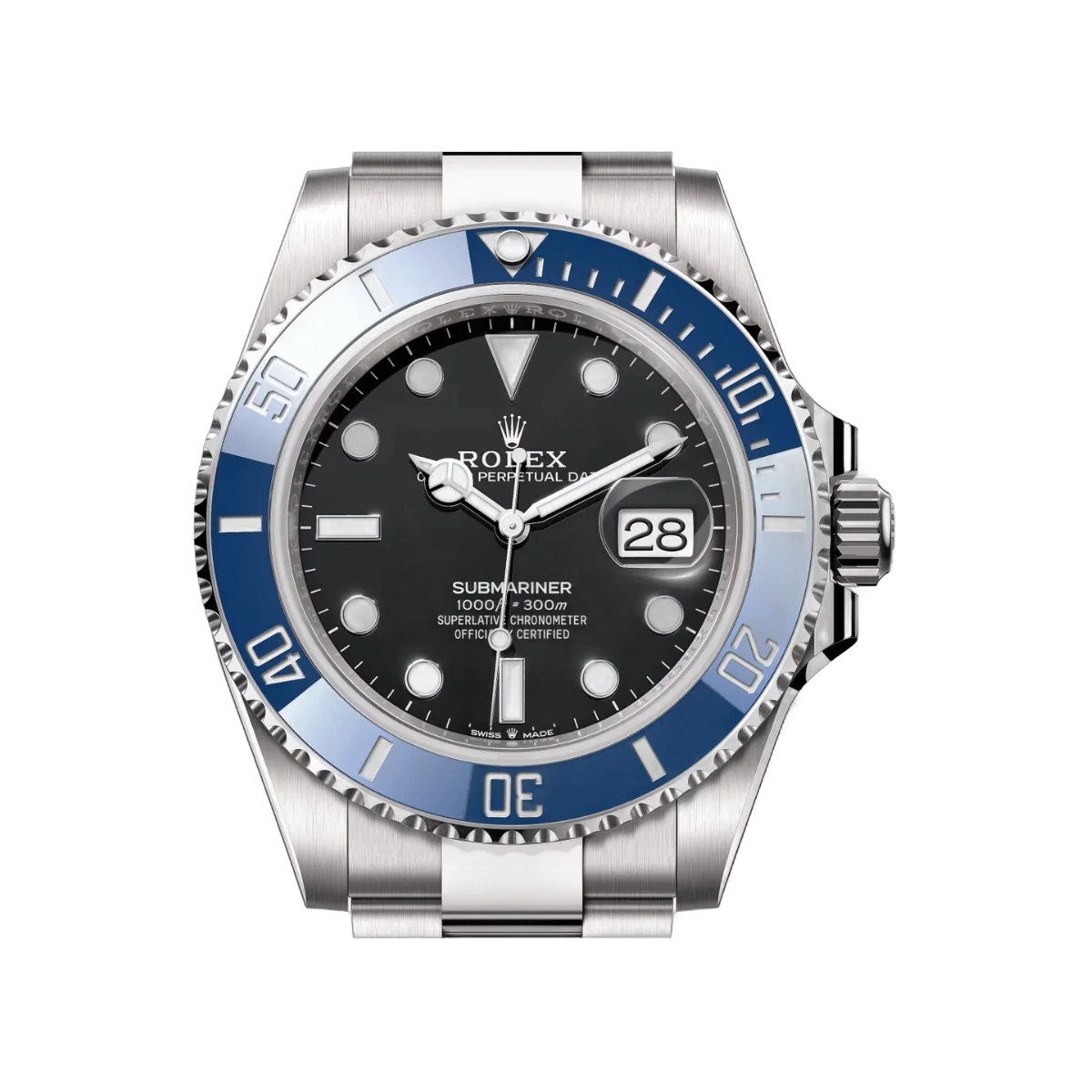 Rolex Submariner Date 126619LB-0003 ساعة رجالية ذهب أبيض ميناء أسود 41 مم
