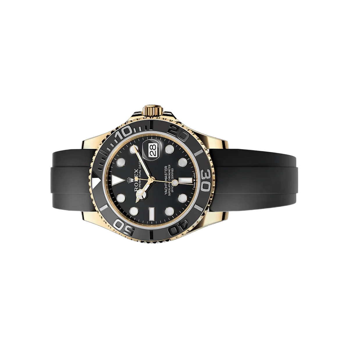 Rolex Yacht Master 226658-0001 Yellow Gold Black Straps 42mm Black Dial Men's Watch