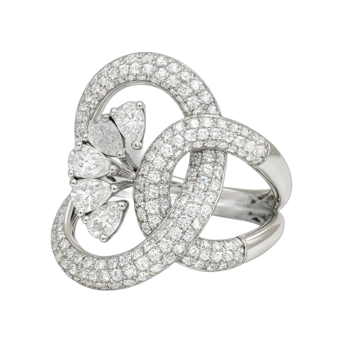 Runder Birnen-Ring-HRD-F-G/VVS-VS 1.76 CT- A31R,Gesamtgewicht -6.52g