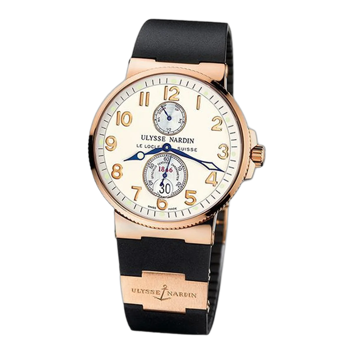 Ulysse Nardin Maxi Marine Chronometer 266-66-3 Silver Dial 18K Rose Gold Men's Watch