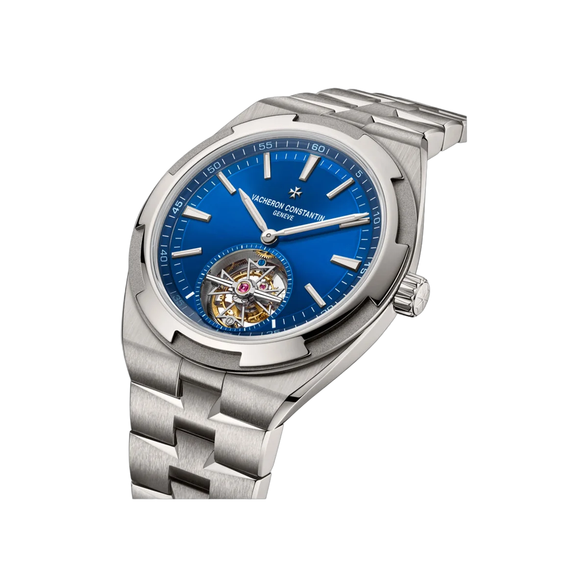 Vacheron Constantin Overseas 6000V/210T-H032 Tourbillon Stainless Steel 42.5mm Blue Dial Men's Watch