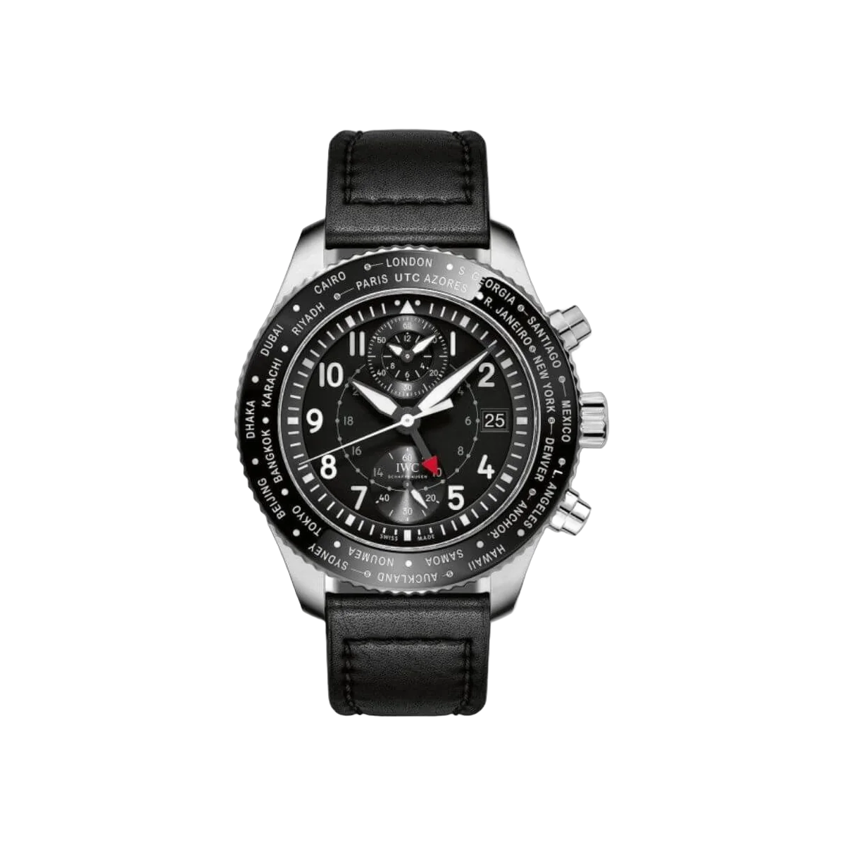 ساعة WC Pilots IW395001 Timezoner Chronograph بمينا أسود