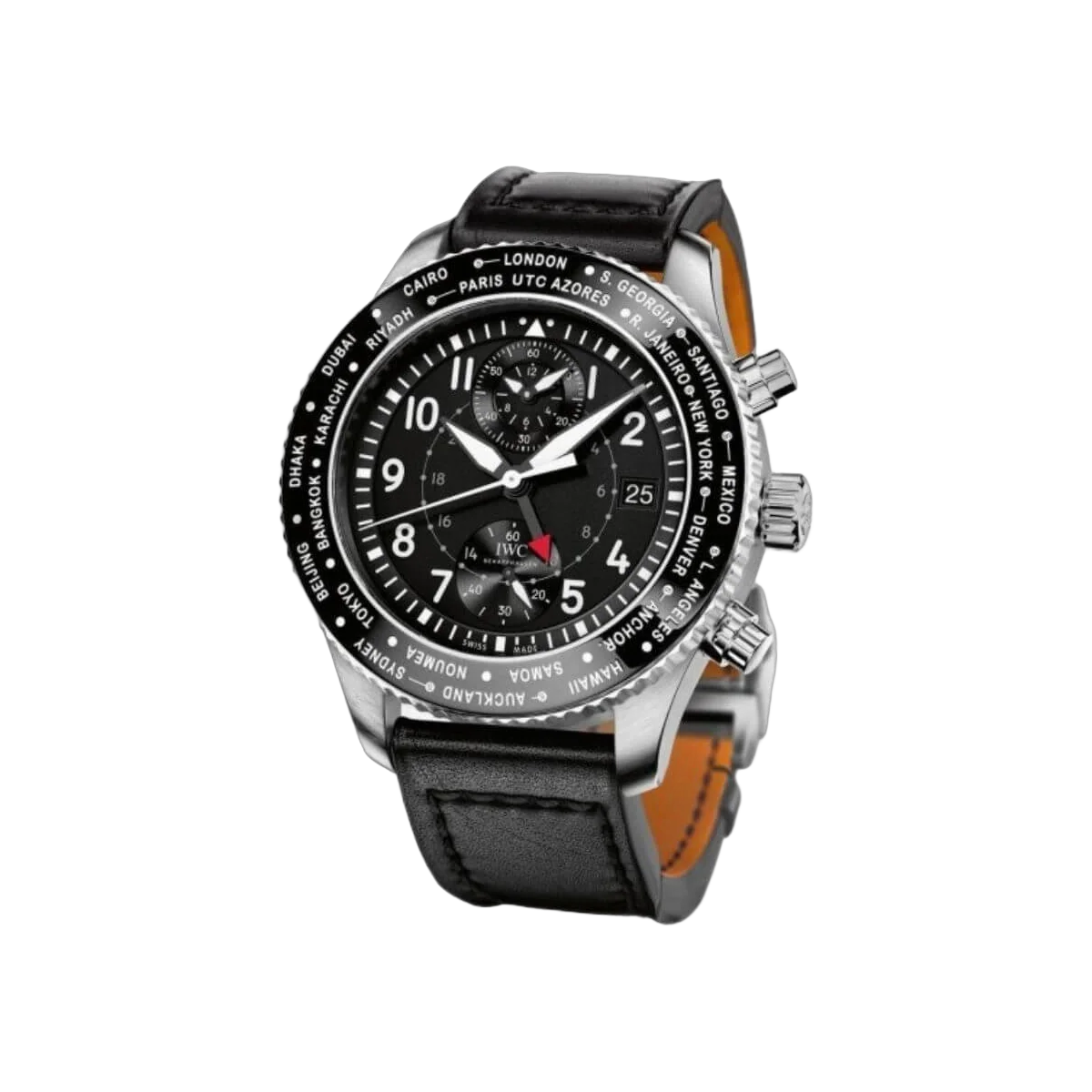ساعة WC Pilots IW395001 Timezoner Chronograph بمينا أسود