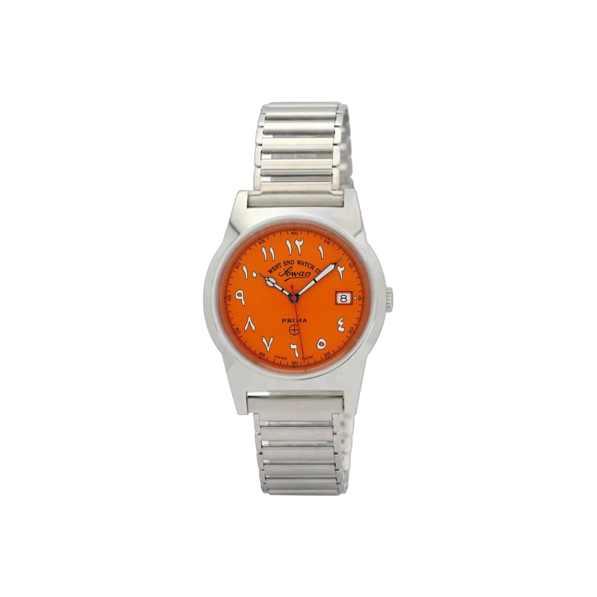 West End Watch Co. 3374 ساعة سوار بريما كوارتز 38 ملم مينا برتقالي عربي 3374