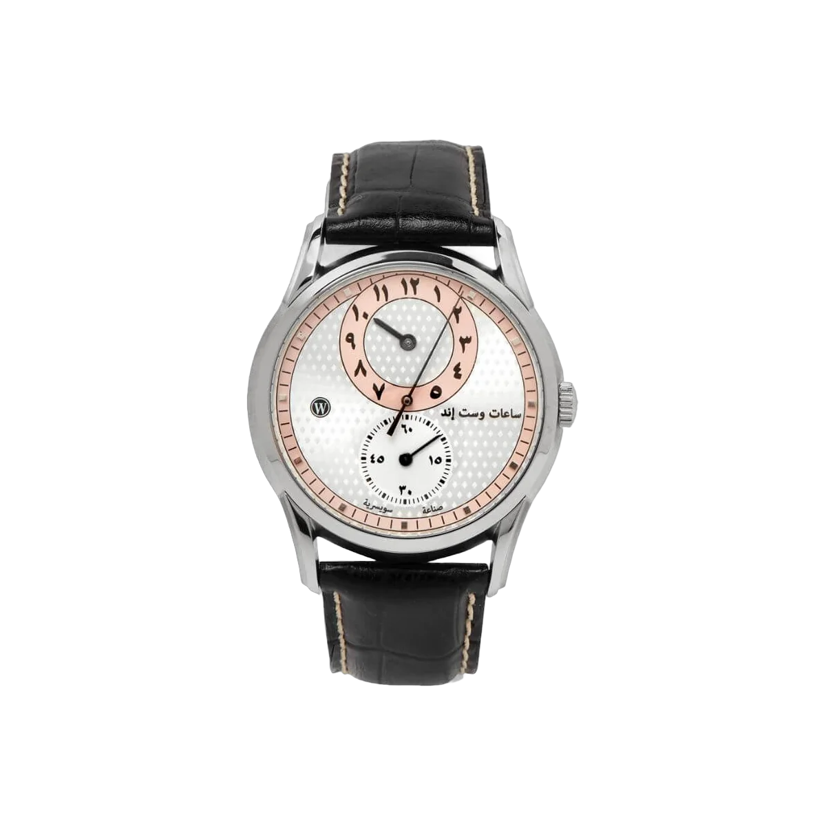 West End Watch Co. 6873.10.3361BLK Arabic Pink & Silver Dial 37mm